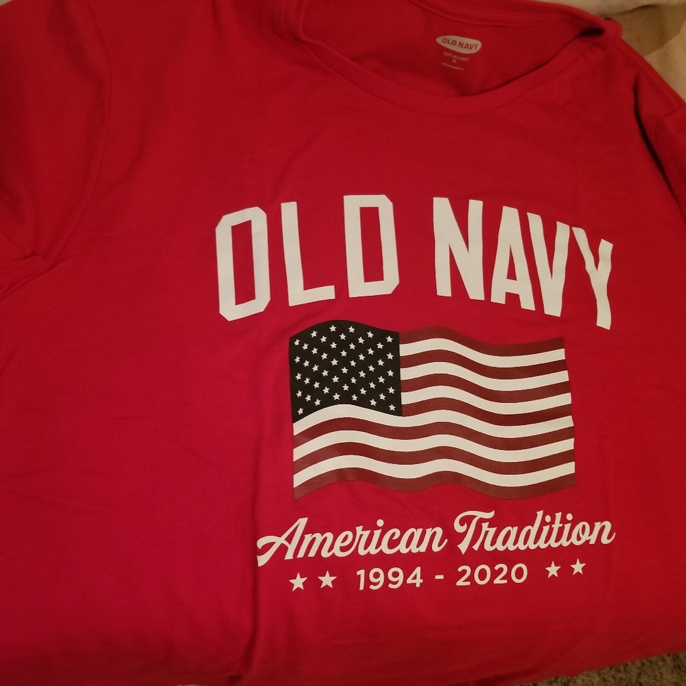 Old Navy American Flag July 4th USA Patriotic 2020 Red US Flag tShirt, 2X